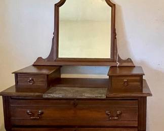 ANTIQUE DRESSER WITH GLOVE BOXES