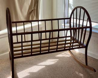 ANTIQUE ROCKING BABY CRADLE