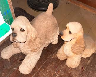 A pair of Sandicast cockers by artist Sndra Brue.