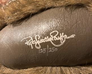 The paw pad shows the limited edition 125/250  of this LARGE teddy bear  from GUND Signature Collection by desihner Rita Swedin Raiffe.th the 