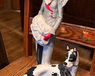"Lady with a GREAT DANE"  ( also known as Dama cn Alano sculptured by Giuseppi ARMANI!! - Florence Italy. 