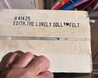 EDITH - The Lonely Doll"  #41425 Produced for only ONE YEAR - 1985! -Still in the box - UNOPENED!!!  known as a (NRFB - NEVER BEEN REMOVED FROM BOX) A 21" woolfelt  by Rothchild Doll Co. #41425