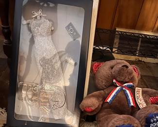 "Diana The People's Princess' White Lace Gown NIB!,  The Star Spangled Patriotic Plush Bear.