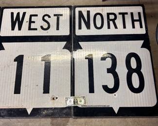 Wisconsin hwys 11 & 138y one-sided wood.signs.