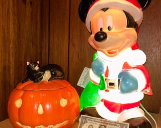 Pumpkin cookie jar and from Disney Mickey Mouse glow mode figure
