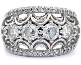 Cubic Zirconia Spiderweb Lace Ring