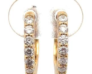 NEW! 0.51 Carat Diamond Small Hoop Earrings