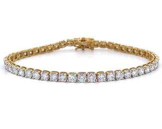 Sparkling 7 Carat Diamond Tennis Bracelet in 14k Yellow Gold