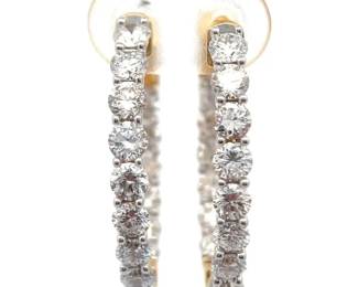 3 Carat Diamond Inside-Out Hoop Earrings