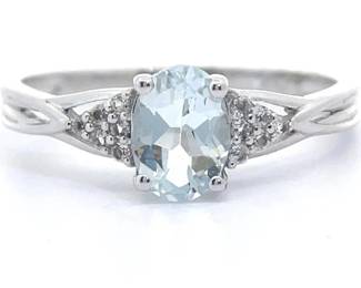 New! 0.80 Carat Natural Aquamarine Entwined Twisted Ring