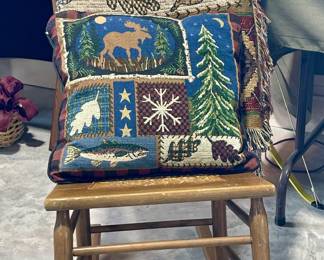 LODGE BLANKET, VINTAGE ROCKING CHAIR