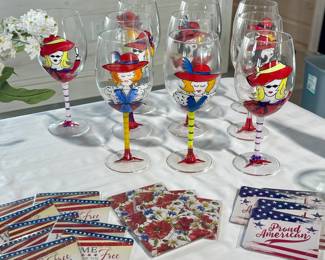 PAINTED WINE GLASSES