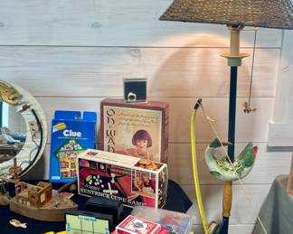FISHING LAMP, VINTAGE METAL PLAY PHONE, GAMES
