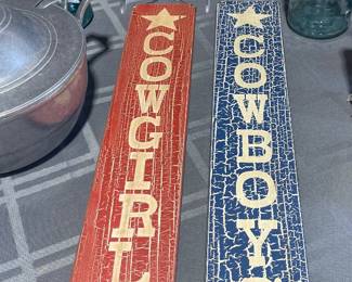 WALL HANGING FOR “COWGIRLS” & COWBOYS”, PEWTER SERVING BOWL