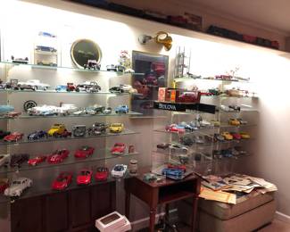 Shelf after shelf of diecast automobiles