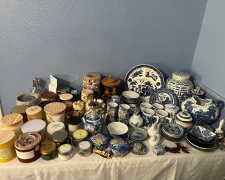 Candles, Japanese blue/white