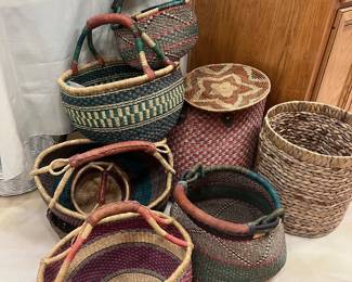 Basket, many handwoven