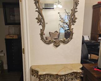 French console an mirror