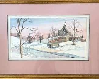 WINTER FARM SCENE LISA GEIMAN