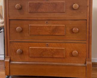 WALNUT MARBLE TOP COMMODE