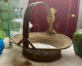Brass Porcelain Basket