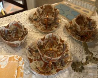 Japanese Kutani Old Nippon Teacups and saucers