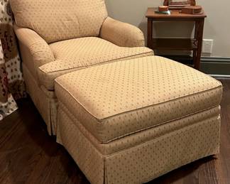 Upholstered Club Chair and Ottoman