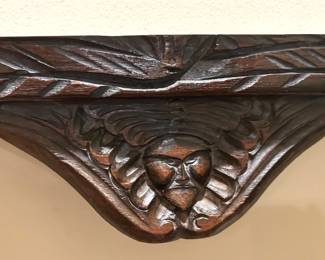 Carved Indian Motif Plate Rack