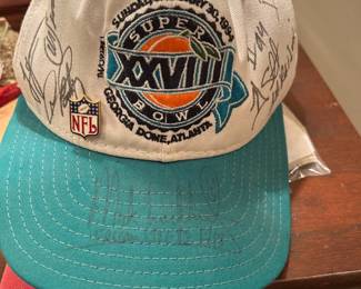 Super Bowl XXVIII cap signed by players