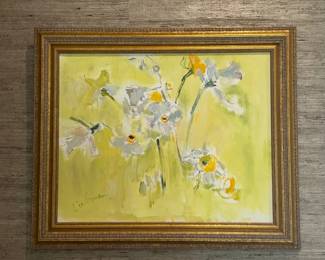 Marjorie Liebman Oil Daffodil painting