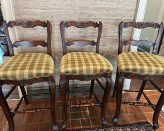 Three French Country Bar Stools