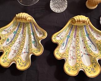 Herend Porcelain Shell Dishes