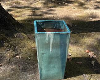 Large Blue Glazed Outdoor Planter
