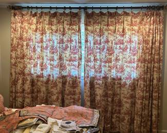 Red Toile Drapes