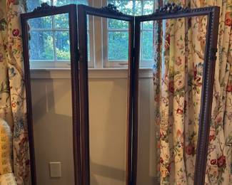 Carved French Country Folding Screen Panel