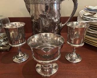 Art Nouveau Silver Plated Goblets