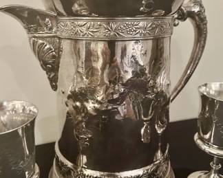 Art Nouveau Silver Plate Insulated Water Pitcher