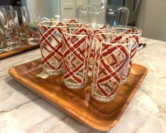 Georges Briard Plaid Highball Glasses