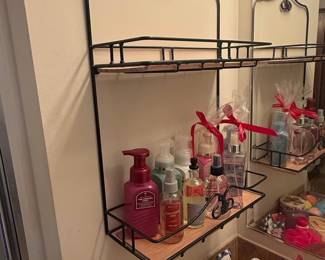 Vintage Metal and Wood Wall Shelf