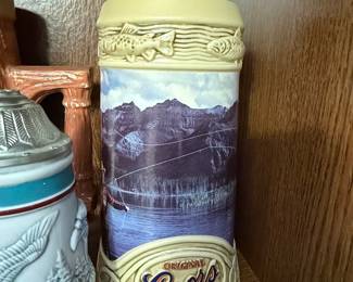 Vintage Coors "Life in the Rocky Mountains" Fly Fishing Beer Stein 1996