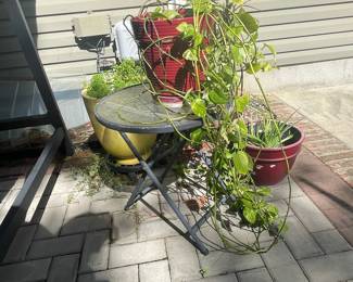 Folding Metal Patio Accent Table