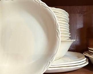 Vintage SCIO Ransom White Scalloped Rim Dinnerware