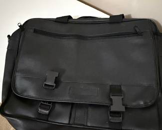 Black Faux Leather Laptop Briefcase