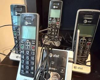 AT&T DECT 6.0 Cordless Telephone System with Answering Machine and 4 Handsets
