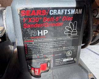 Sears Craftsman 1" x 30" Belt / 5" Disc Sander/Grinder