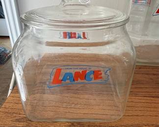 Vintage Lance Cracker Jar with Glass Lid