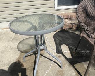 Round Glass Top Bistro Table with Pedestal Base