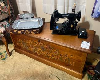 Lane Cedar Chest, Singer Sewing Machine 