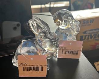 (A) Waterford Bunny Figurine, (B) Waterford Bunny Figurine