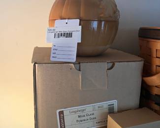 Longaberger Milk Glass Pumpkin Dish